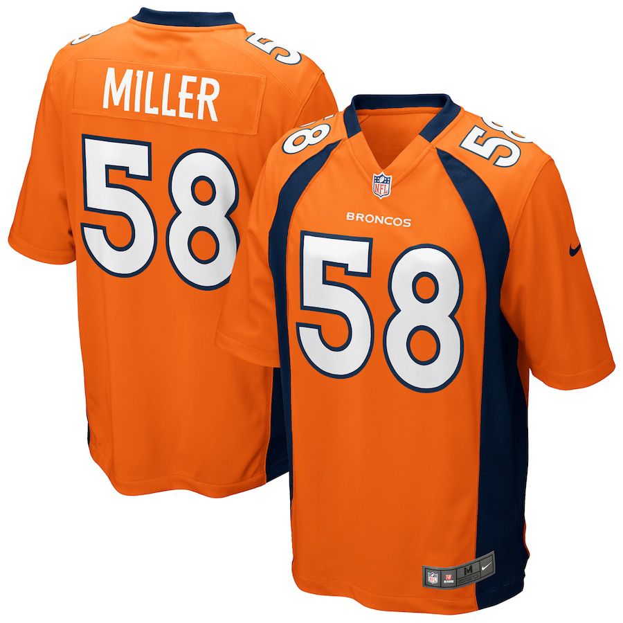 Men Denver Broncos 58 Von Miller Nike Orange Game NFL Jersey